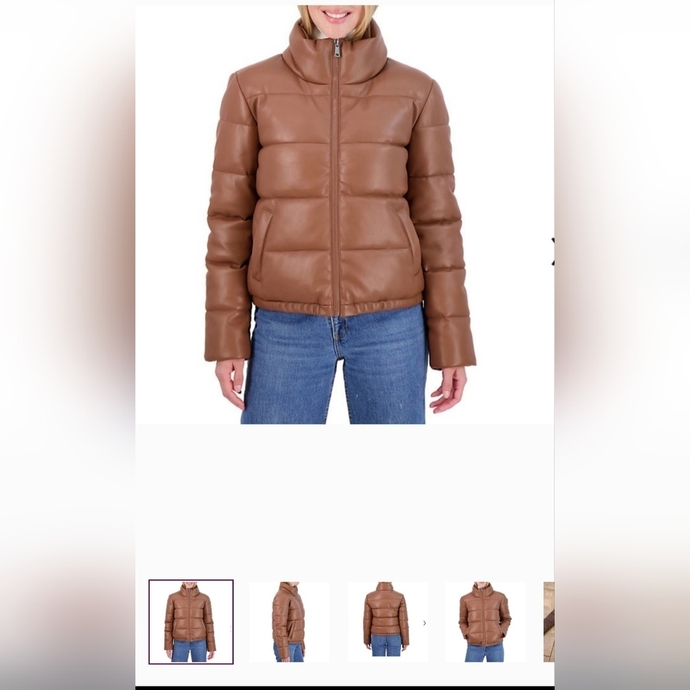 Sebby Women's Faux Leather Puffer Jacket, Puffy Coat - S.E.B. By SEBBY 2XL - Picture 12 of 13
